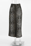 NEW!! The Leopard Lauren Denim Midi Skirt