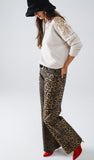 NEW!! Leopard Denim Pants