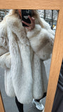 Paris Vintage White Fox Fur Coat #17 - Size Large/Xlarge