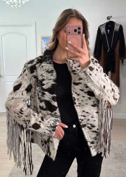 NEW!! Cowhide Jacket with Fringe #1 - Size Large