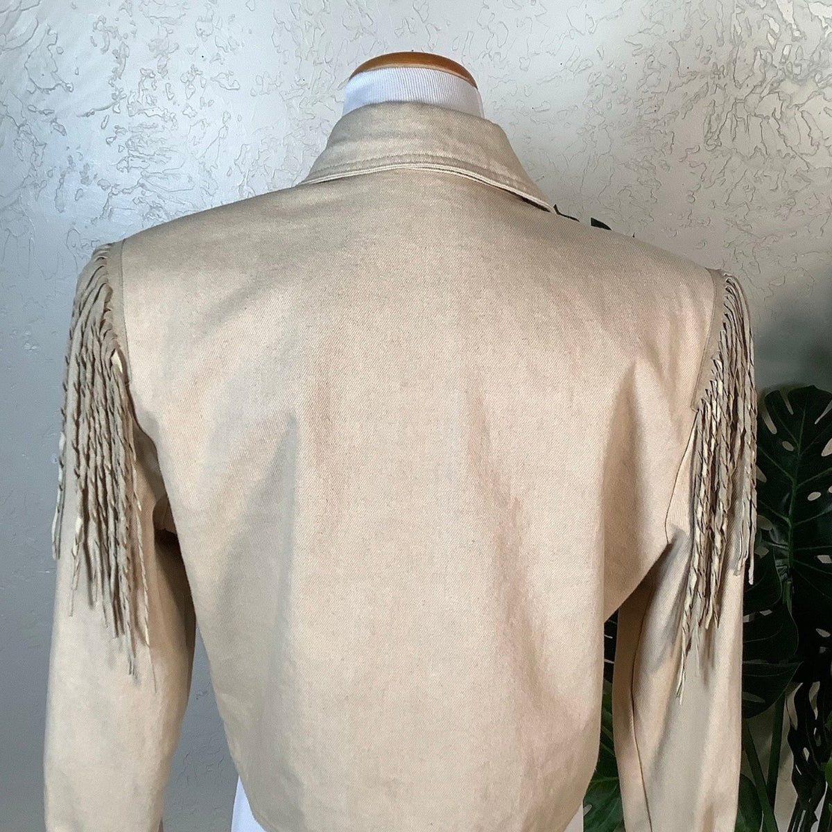 Vintage Double D Fringe Denim Jacket Size Medium