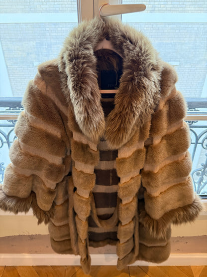 #GB65 Vintage Fendi Mink and Fox Coat Size Lage