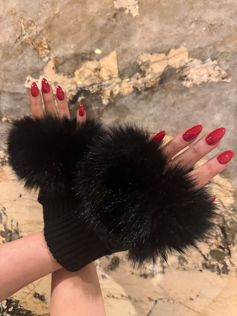 NEW!! Faux Fur Fingerless Gloves