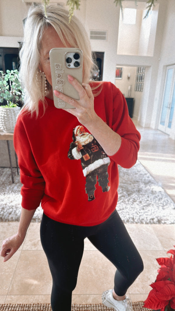 NEW!! "Champagne Santa" Oversized Sweatshirt in 4 Colors