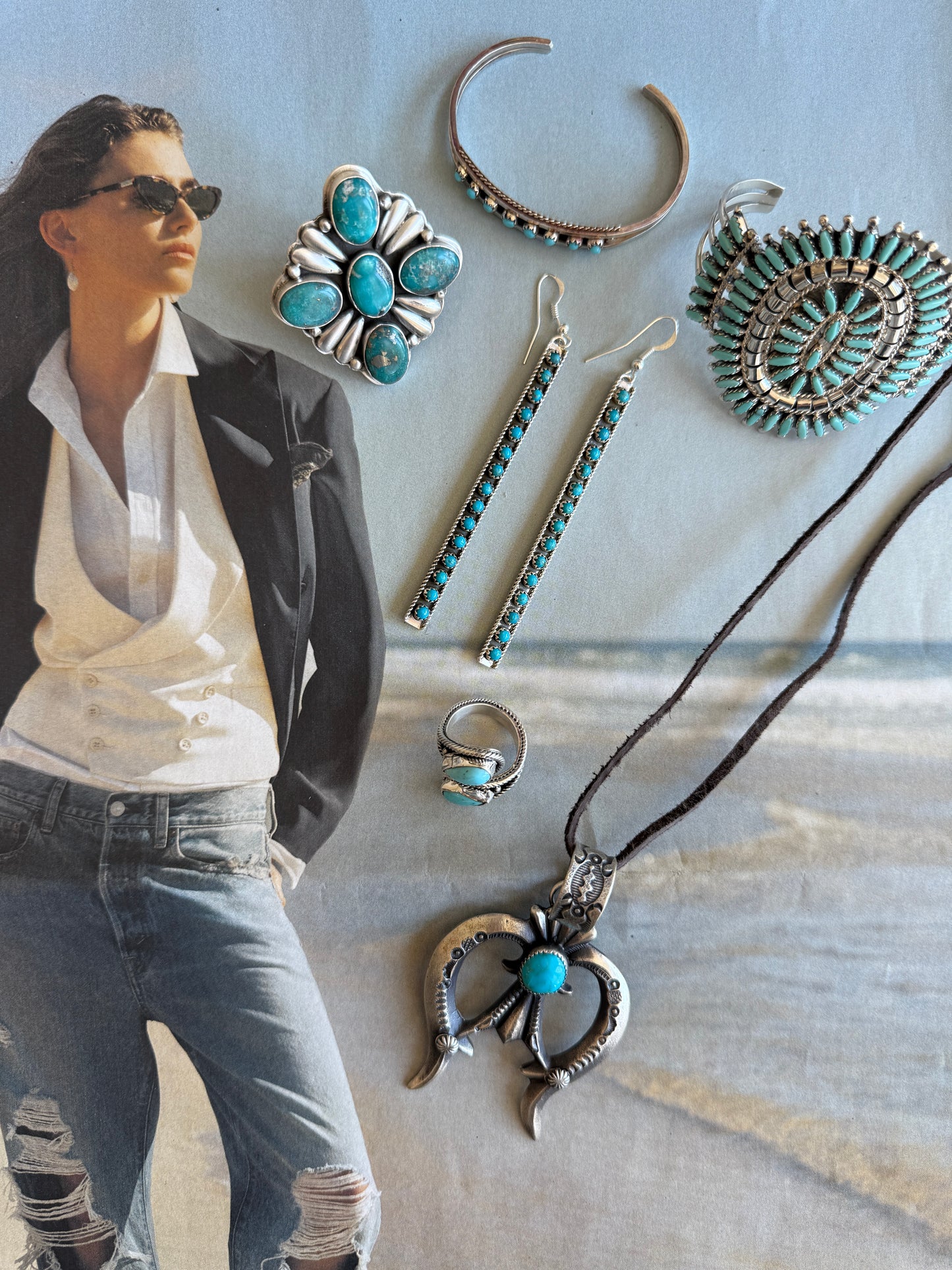 NEW!! "Eclipse" Kingman Turquoise Cuff Bracelet