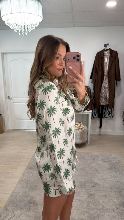 FINAL SALE!! Favorite PJ Set in Palm Tree Silky