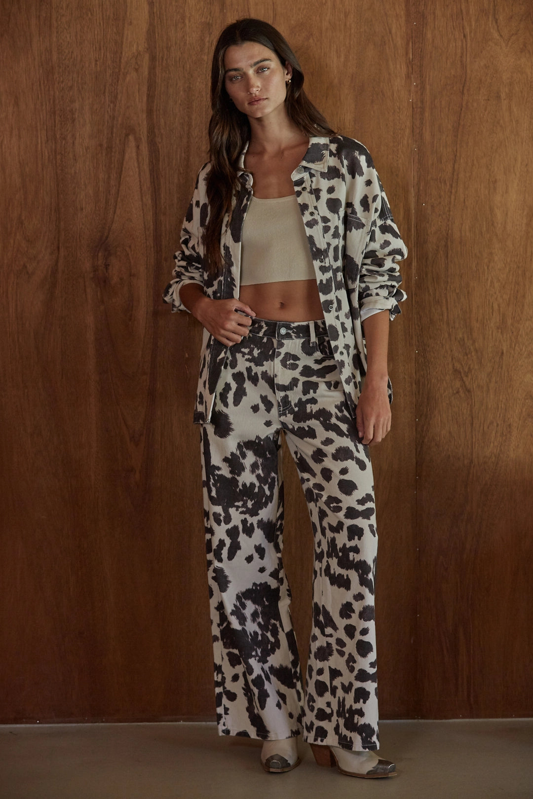 "Out West" Cow Print Jacket - PREORDER