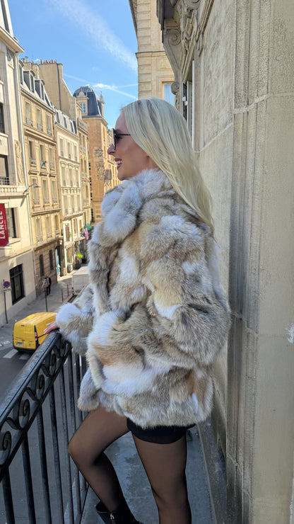 #97 Vintage Coyote Fur Jacket Size Medium
