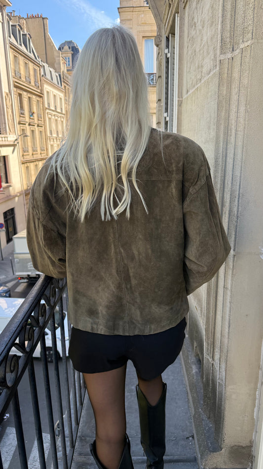 Vintage Christian Dior Suede Cropped Blazer Size M