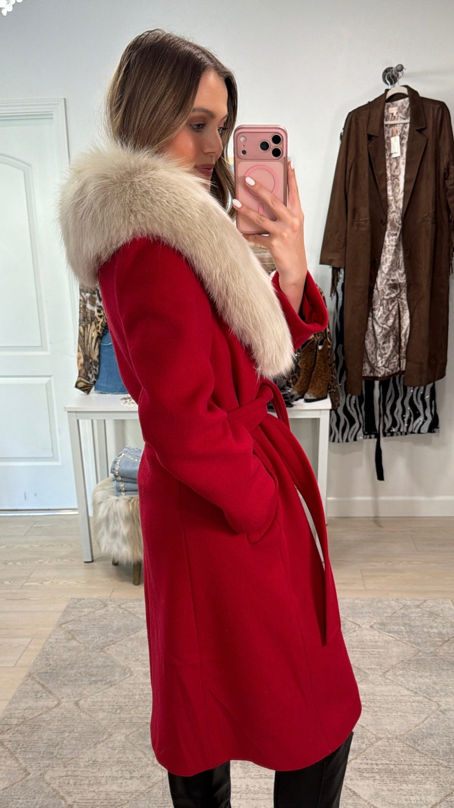 AS SEEN ON LAINEY WILSON!!! Vintage Wool Coat w/ Fox Collar