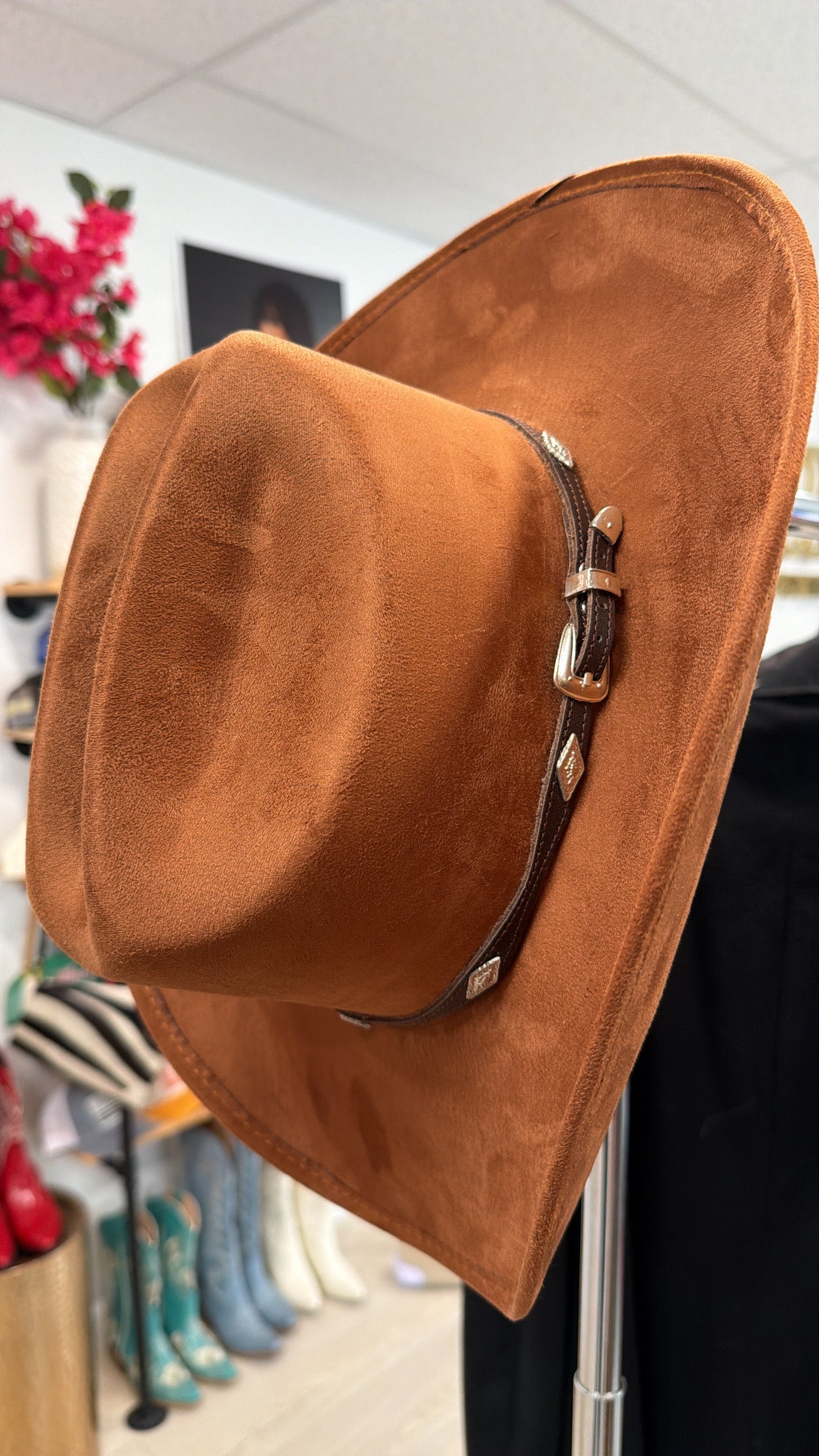 NEW!! The "Dolly" Faux Suede Cowboy Hat in Brown