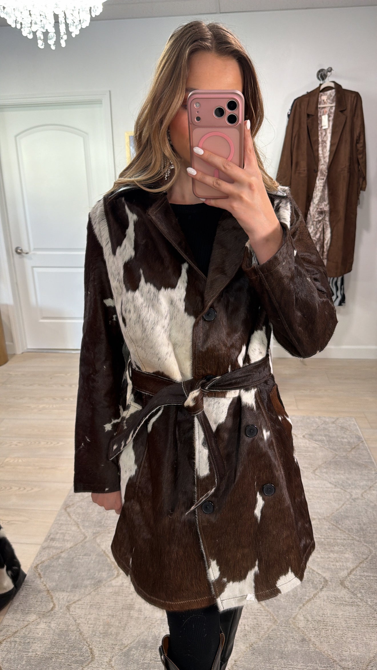 Cowhide Trench Coat #2 Size Small