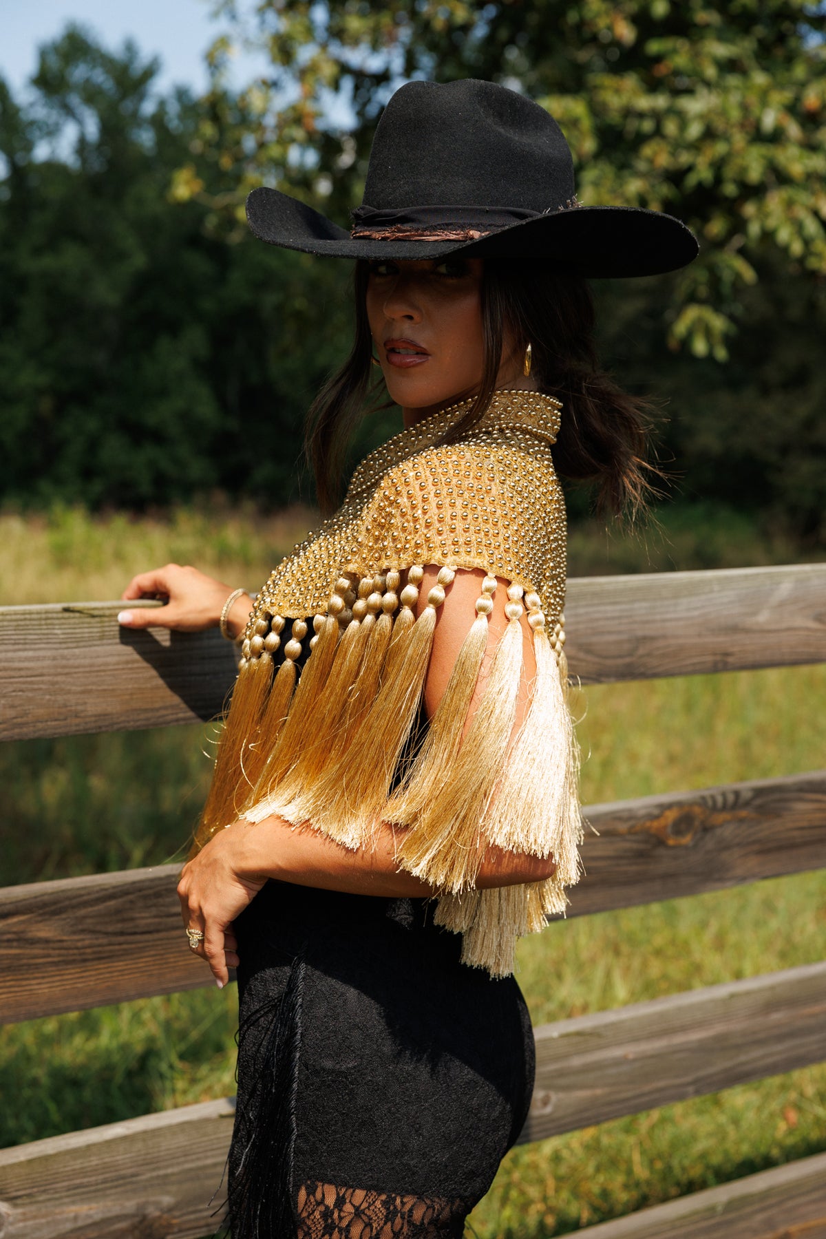 Gold Fringe Tassel Cape
