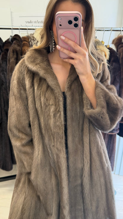 #36 Vintage Grey Mink Coat Size Small