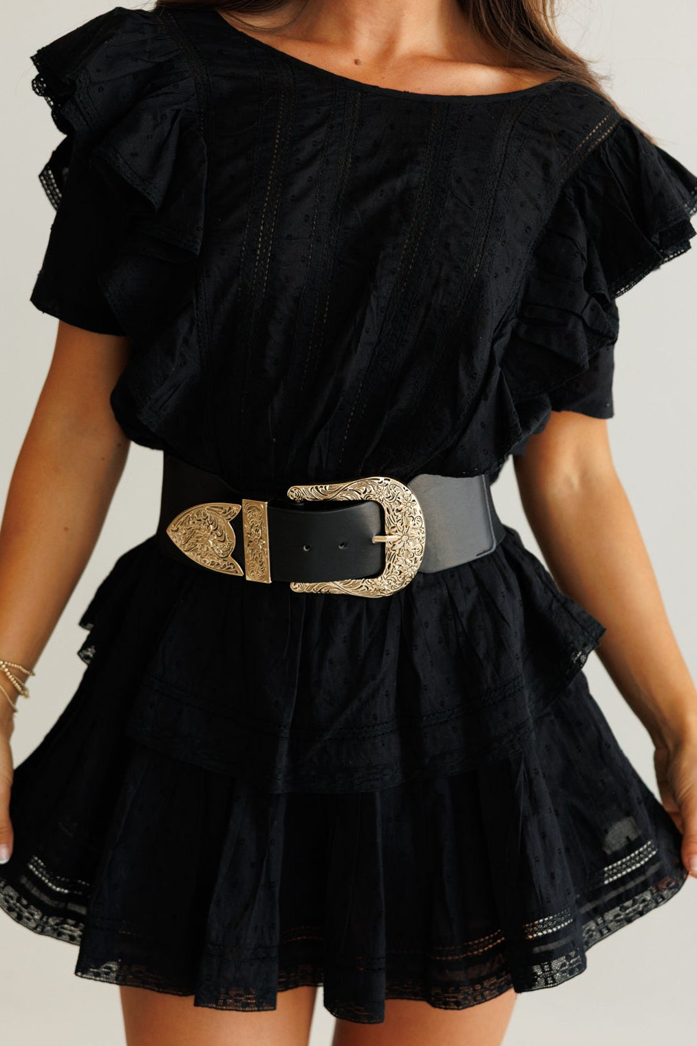 "The Westgate" Western Stretch Belt in Gold