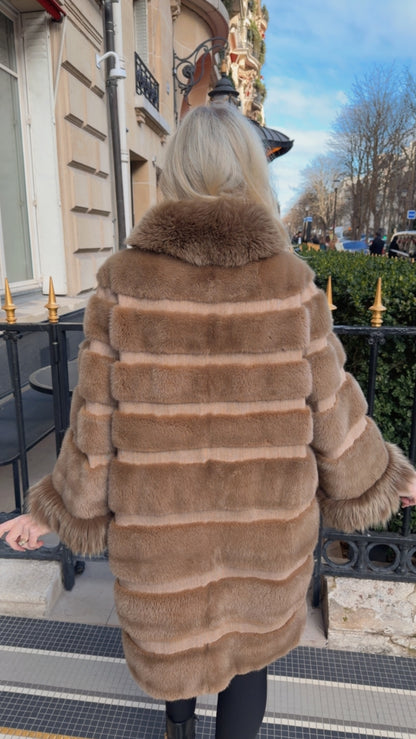 #GB65 Vintage Fendi Mink and Fox Coat Size Lage