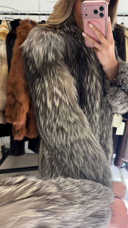#38 Vintage Silver Saga Fox Jacket Size Small