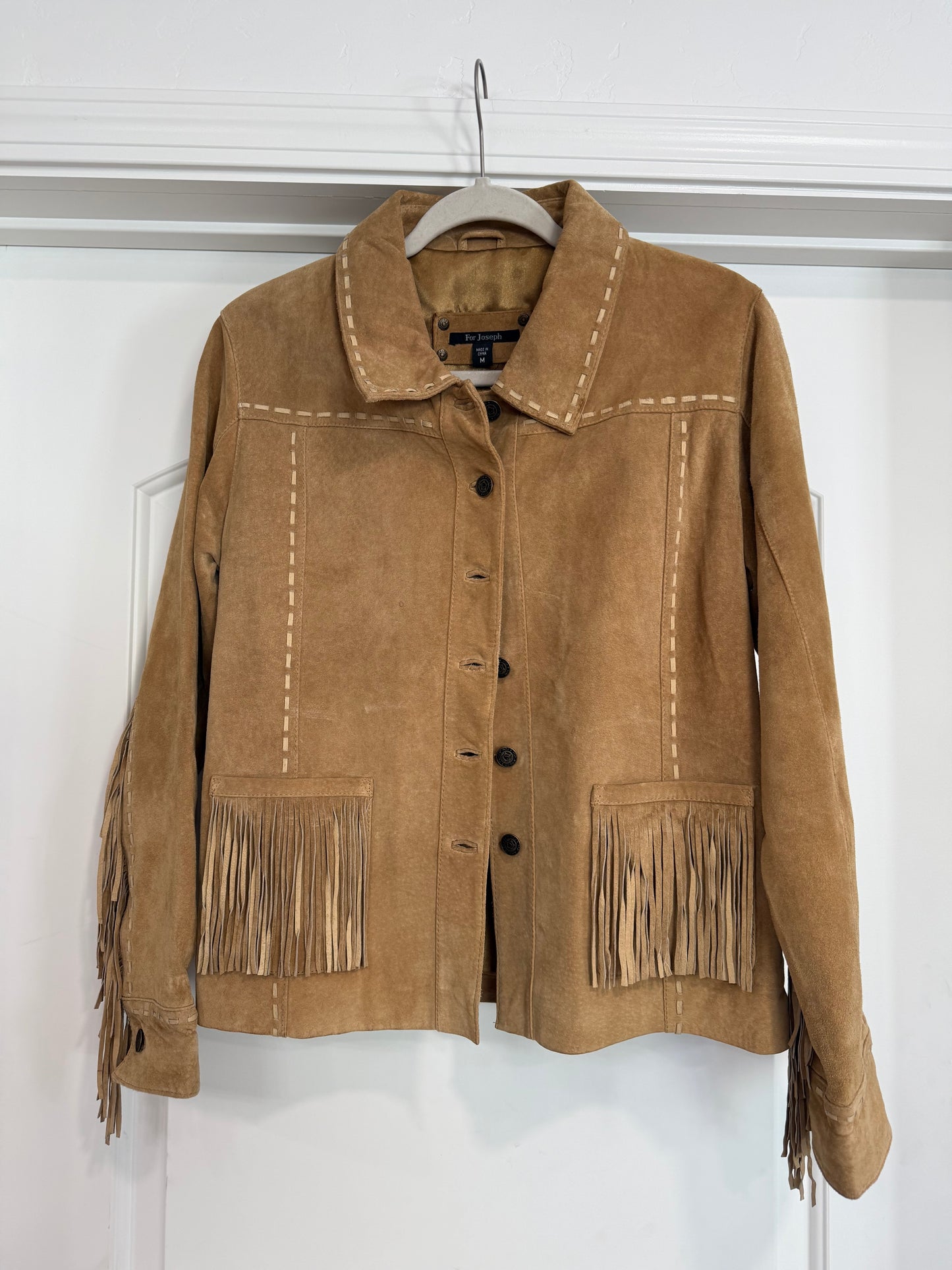 Vintage Tan Suede Fringe Jacket Size Medium