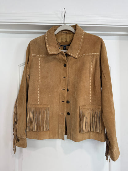 Vintage Tan Suede Fringe Jacket Size Medium