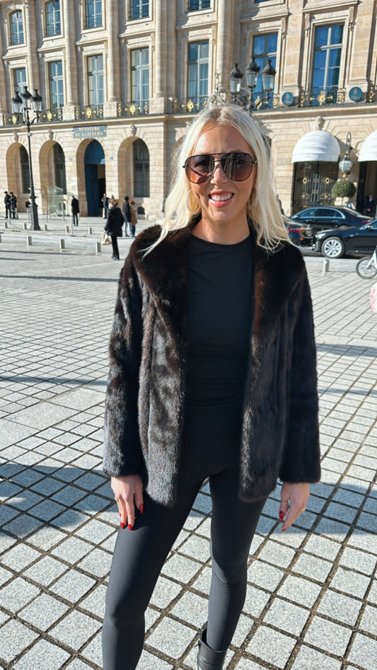 #9 - Vintage Mahogany Mink Jacket, Size Small