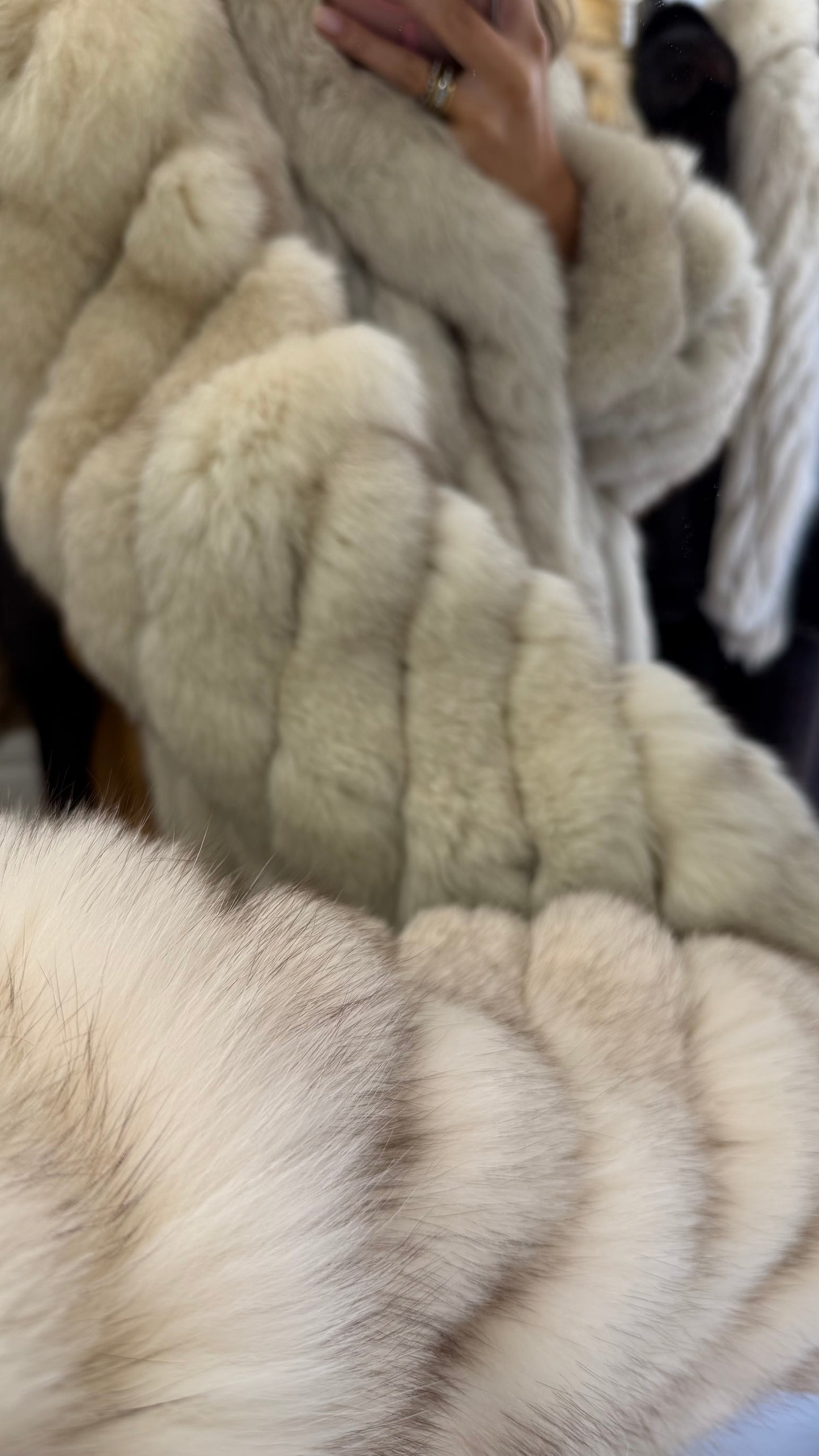 #24 Vintage Blue Fox Coat Size M/L