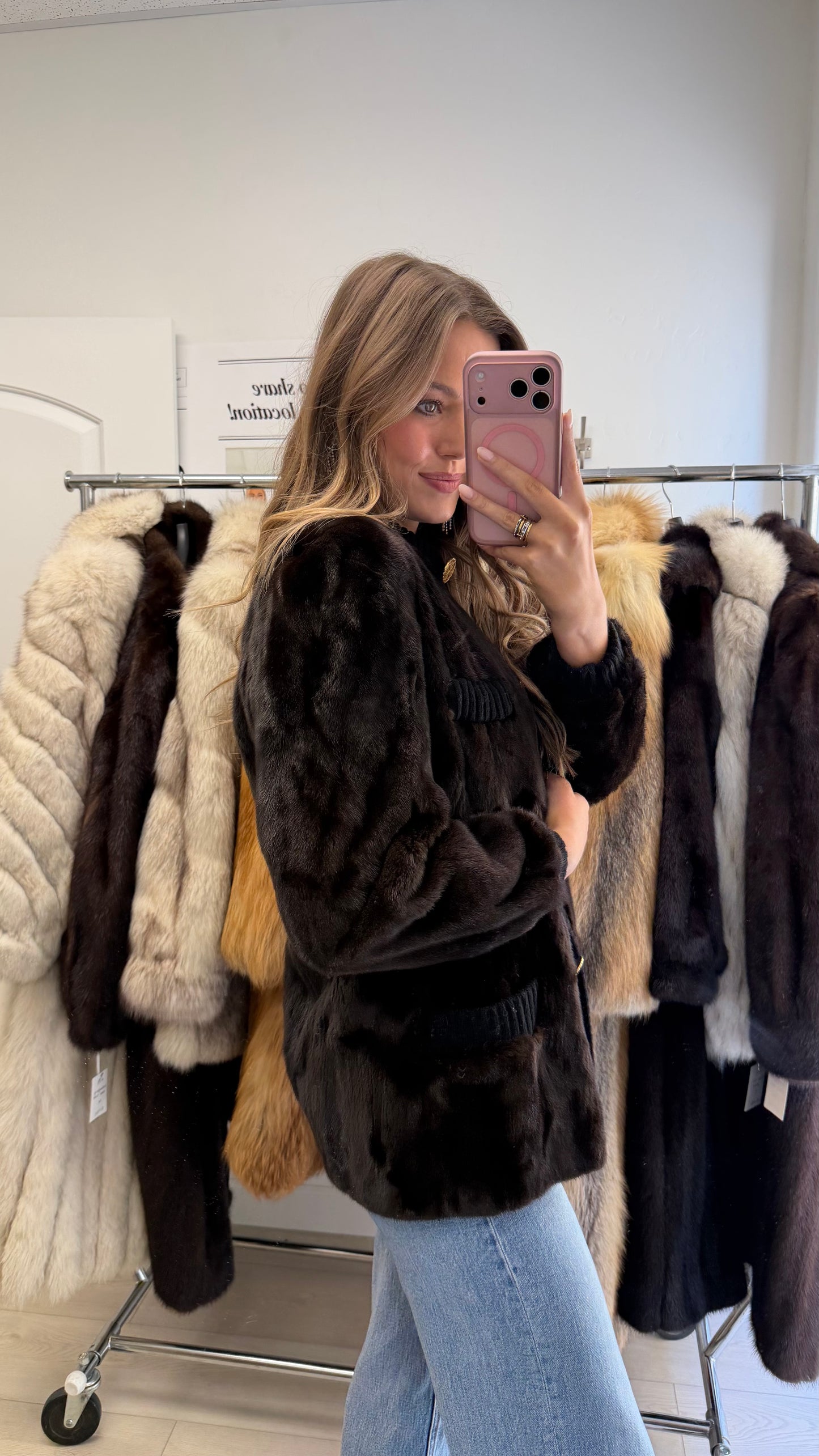 #33 Vintage Mahogany Mink Cardigan Size S/M