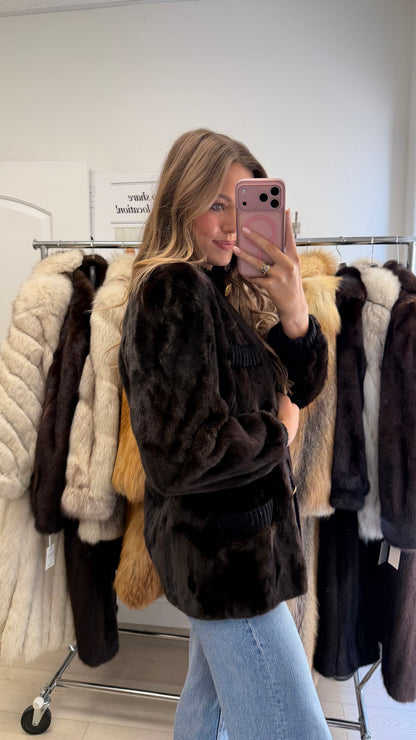 #33 Vintage Mahogany Mink Cardigan Size S/M