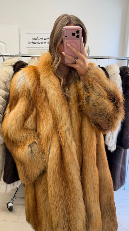 #9 Vintage Red Fox Coat Size S/M