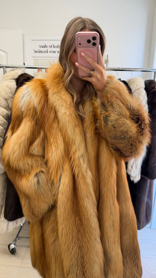 #9 Vintage Red Fox Coat Size S/M