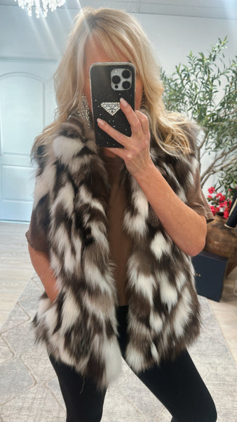 #10 Vintage Fox Fur Vest - Size M-L