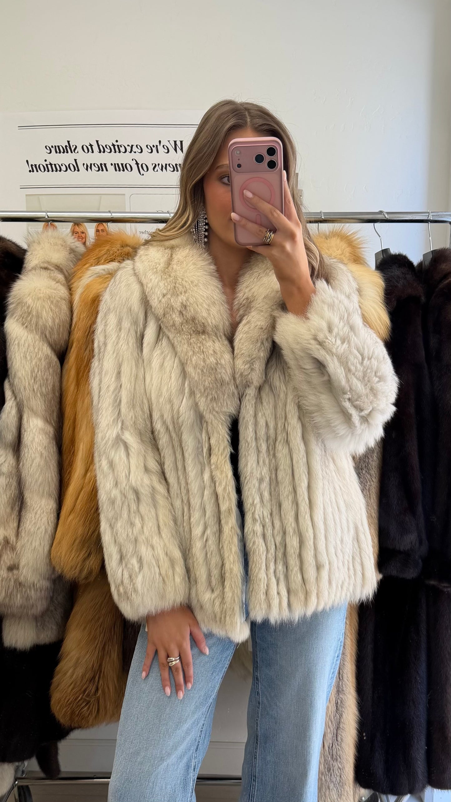 #17 Vintage Blue Fox Jacket Size Small