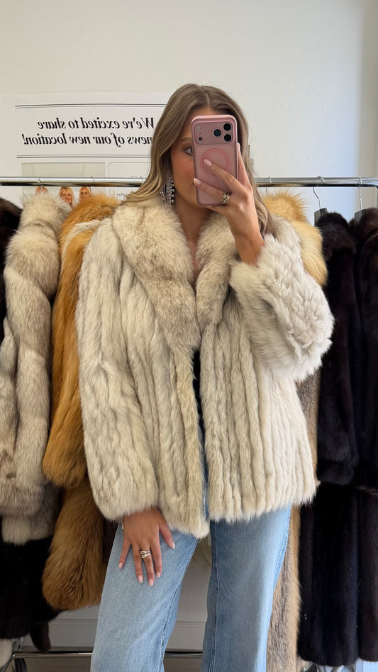 #17 Vintage Blue Fox Jacket Size Small