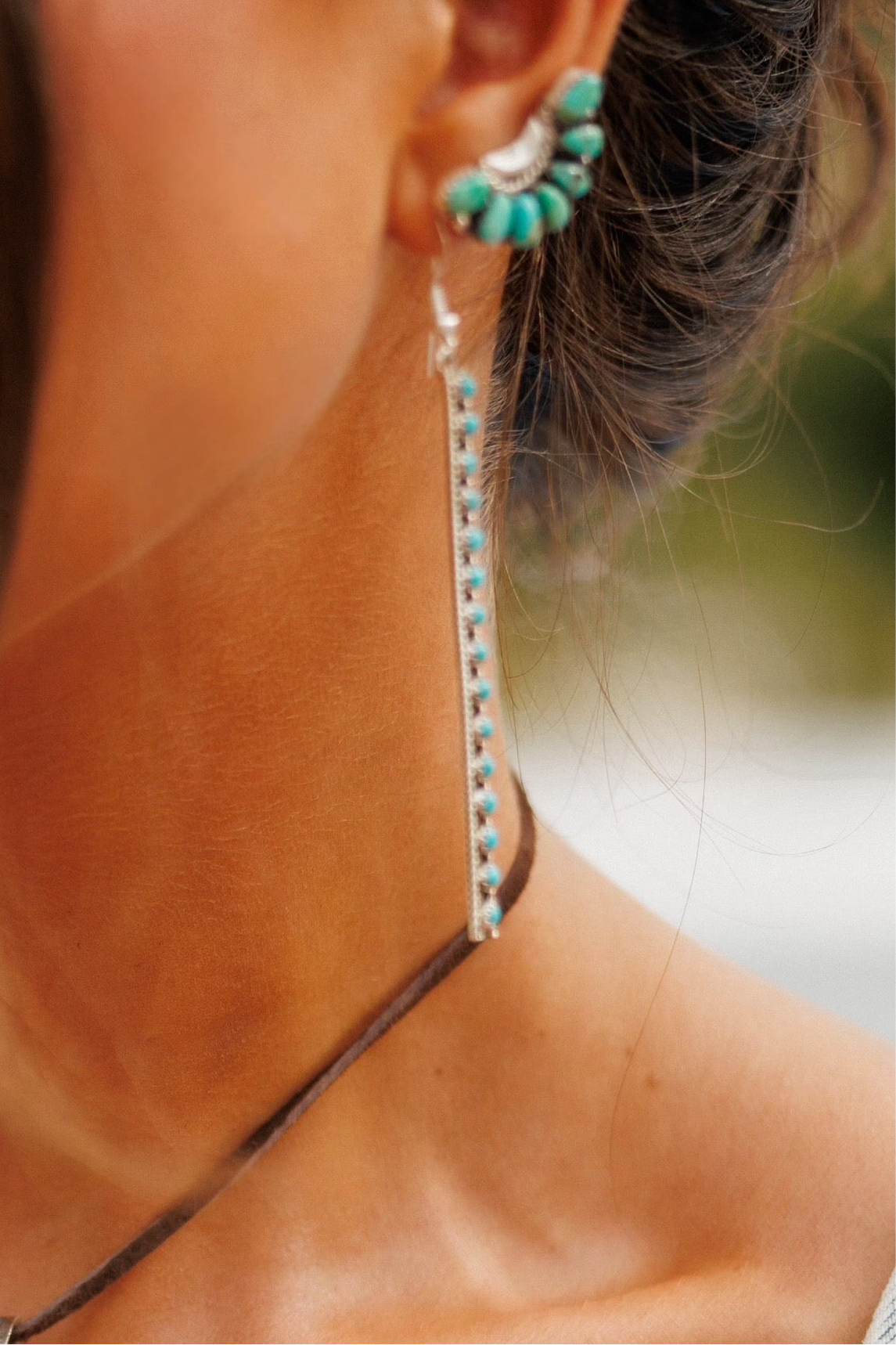 NEW!! "Half Moon" Kingman Turquoise Earrings