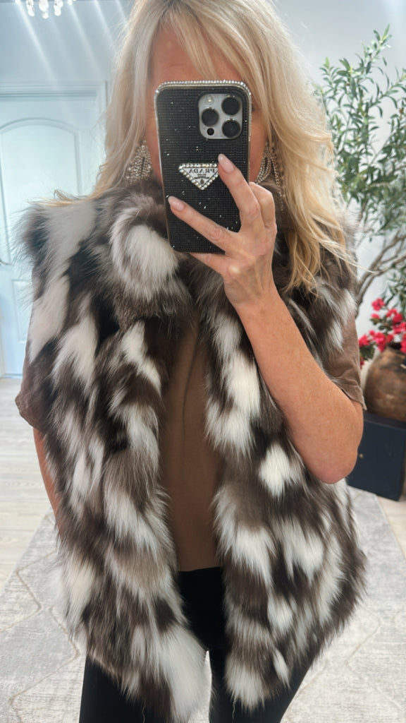 #10 Vintage Fox Fur Vest - Size M-L