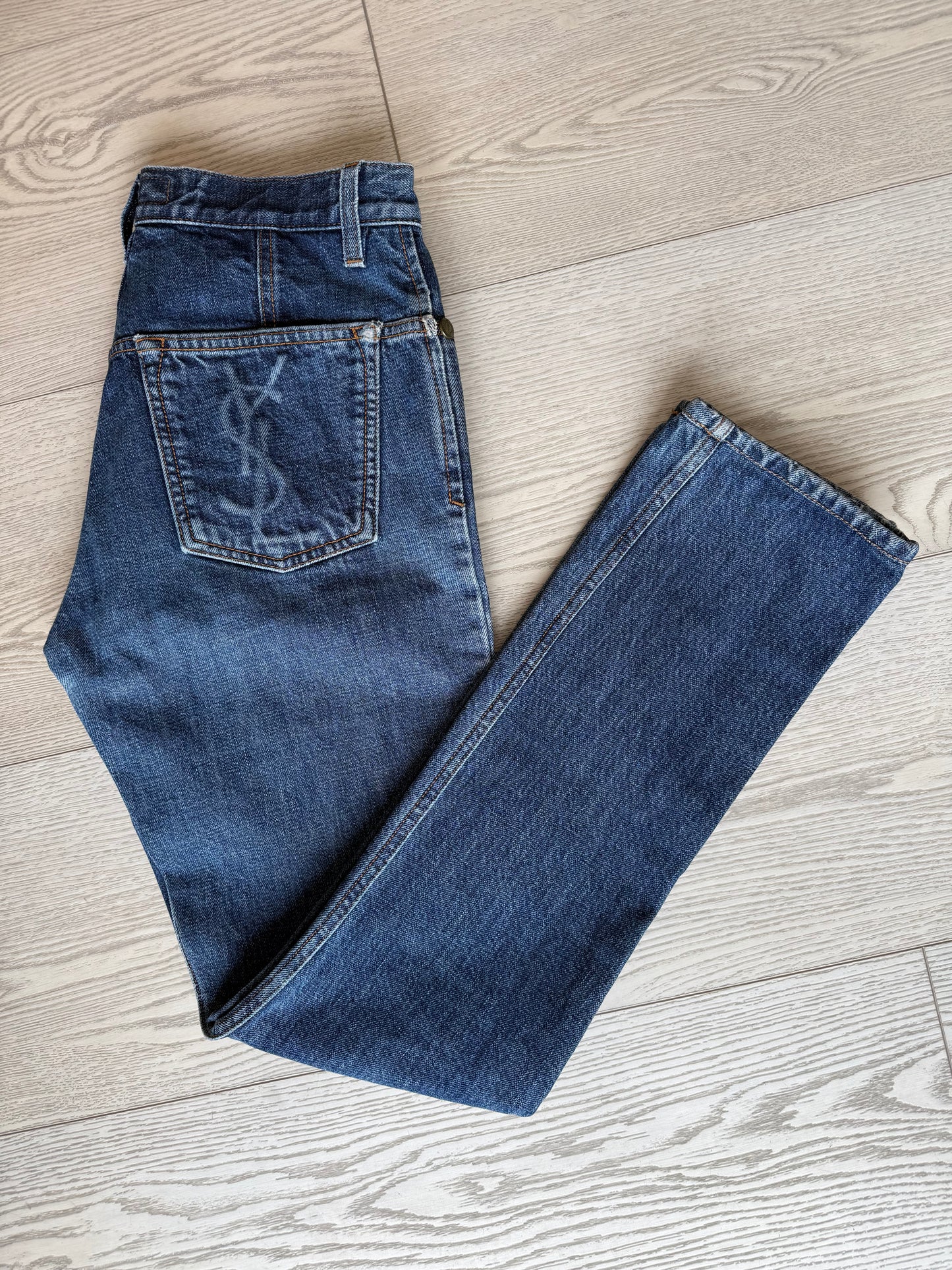 Vintage Yves Saint Laurent Monogram Logo Jeans Size 25