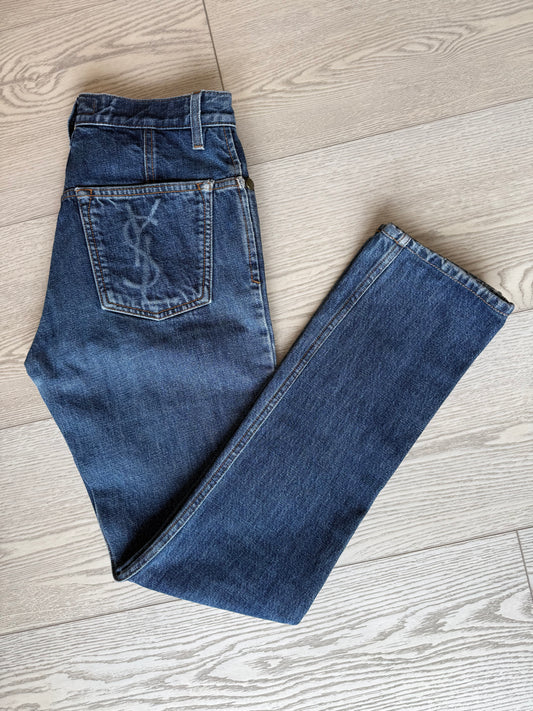 Vintage Yves Saint Laurent Monogram Logo Jeans Size 25