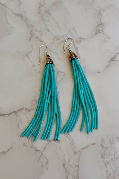 "Blair" Turquoise Tassel Earring