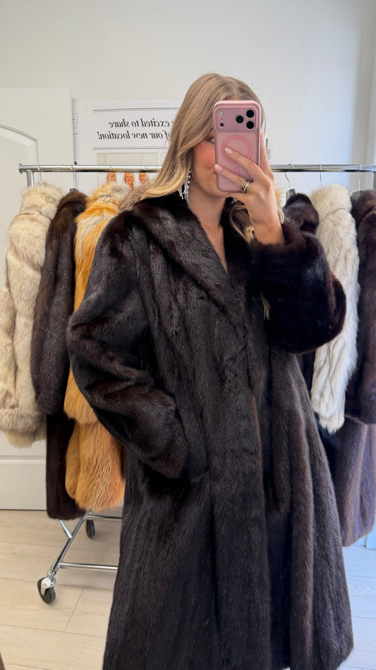 #19 Vintage Ranch Mink Coat Size Medium
