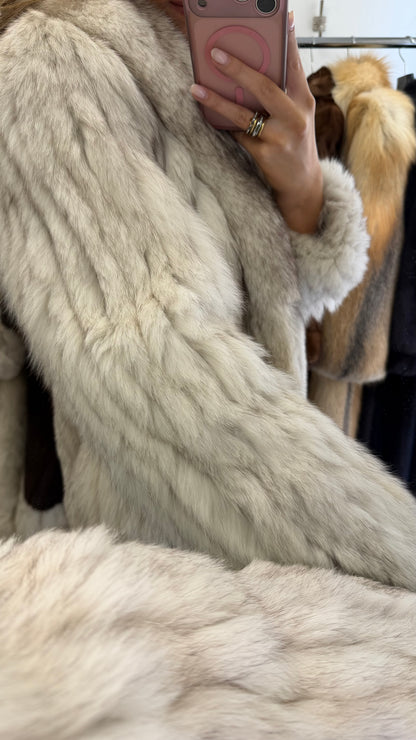 #17 Vintage Blue Fox Jacket Size Small