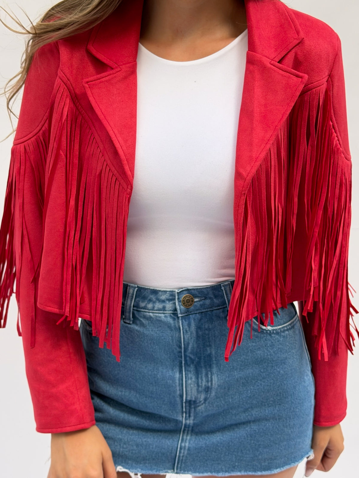 The Range Cropped Jacket in Red