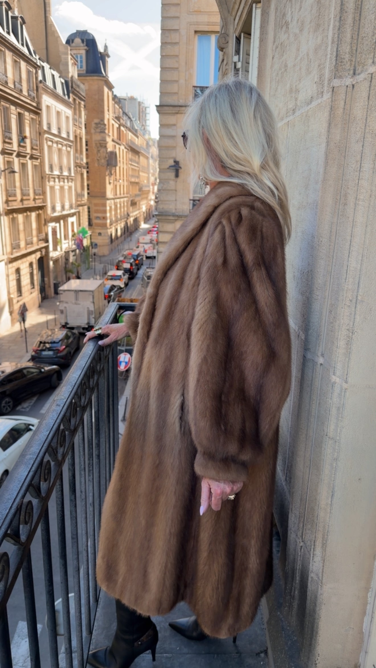 #102 Vintage Pastel Mink Coat Size Large/Xlarge