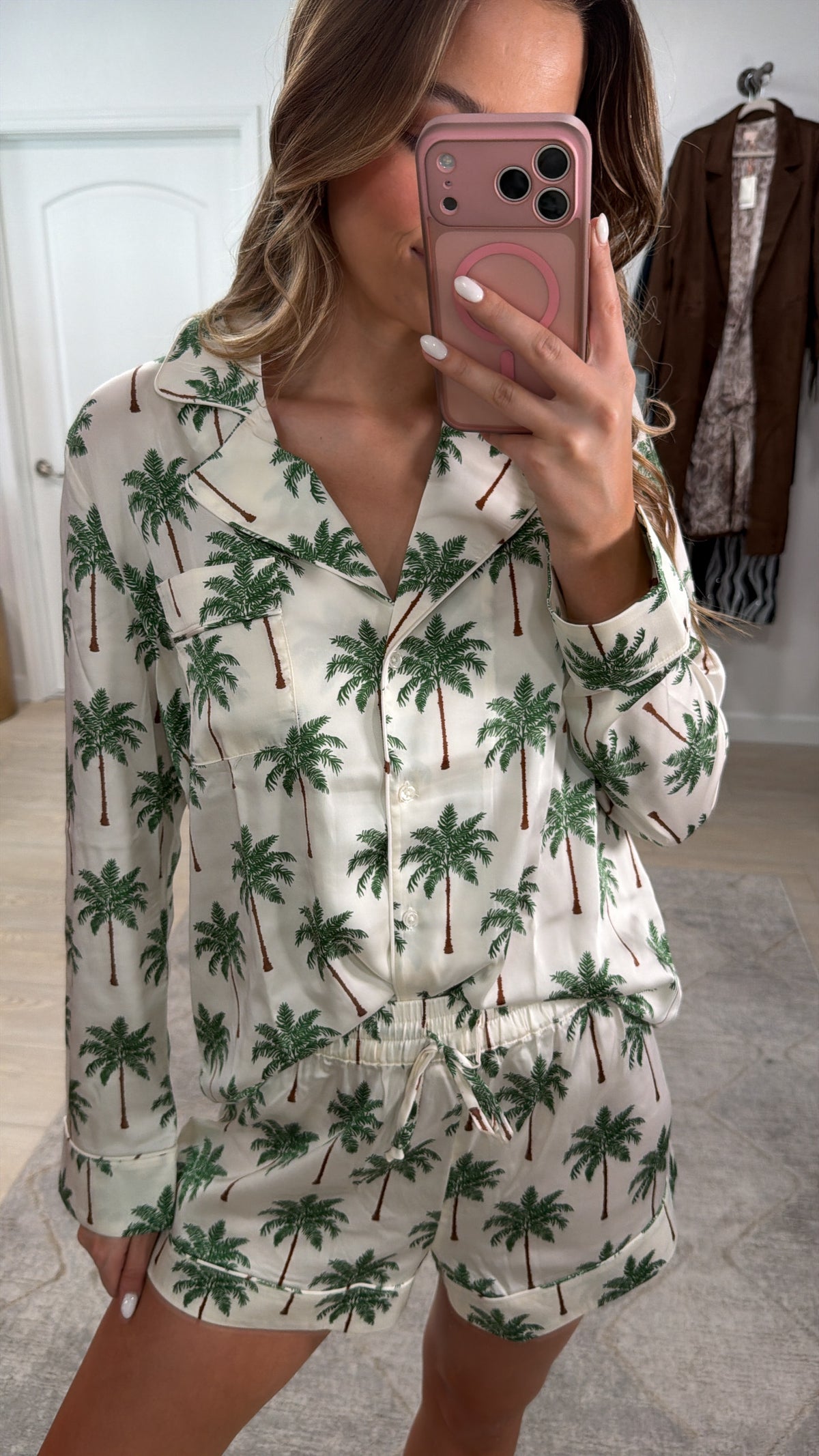 FINAL SALE!! Favorite PJ Set in Palm Tree Silky