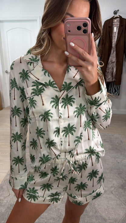 FINAL SALE!! Favorite PJ Set in Palm Tree Silky