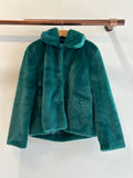 NEW!! Faux Fur Jacket in Emerald Green