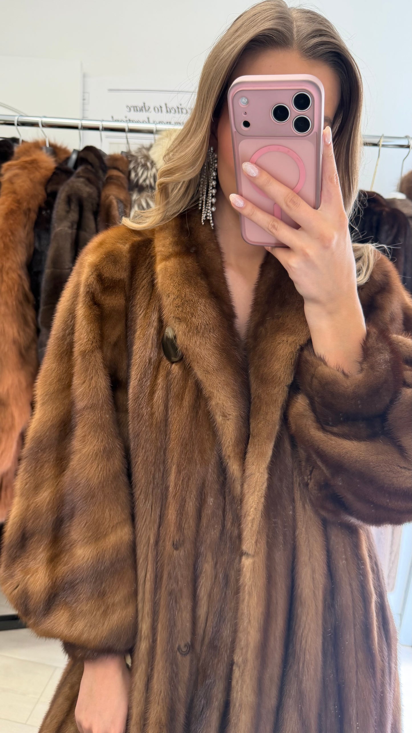 #46 Vintage Demi Buff Mink Fur Coat Size M/L