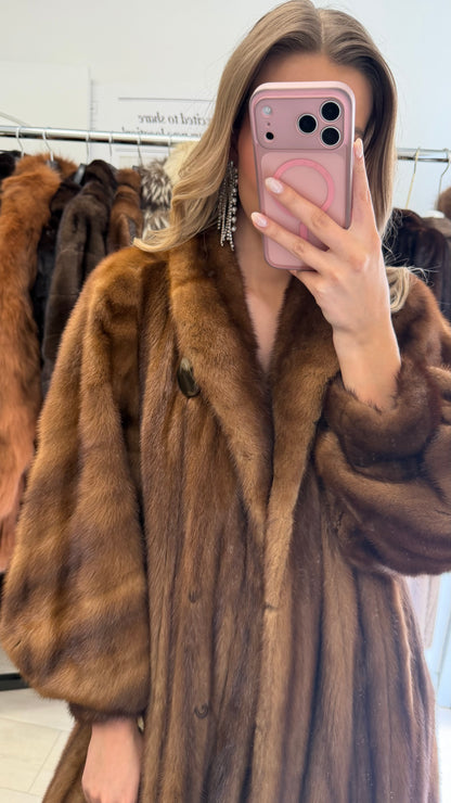 #46 Vintage Demi Buff Mink Fur Coat Size M/L