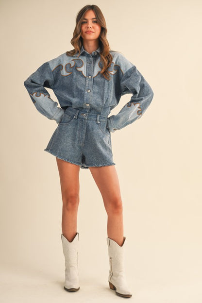 The Outlaw Denim Western Romper