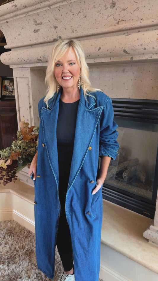 NEW!! Vintage Ralph Lauren Denim Duster Jacket Size Medium