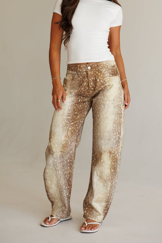 Dakota Barrel Leg Jeans in Light Bambi