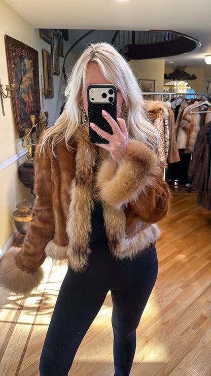 #GB42 Vintage Sheared Mink & Fox Jacket Size Small